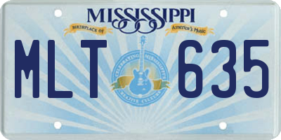 MS license plate MLT635