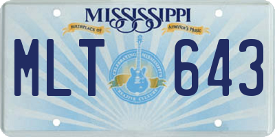 MS license plate MLT643