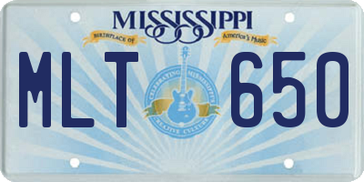 MS license plate MLT650