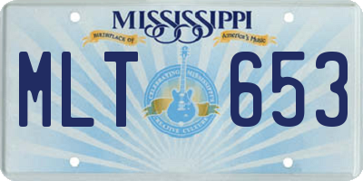MS license plate MLT653