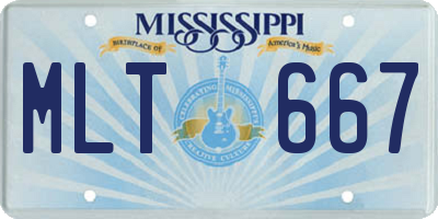 MS license plate MLT667