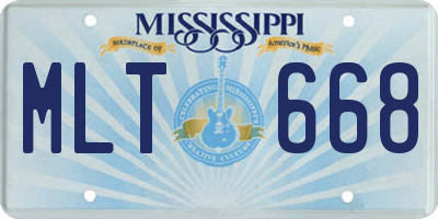 MS license plate MLT668