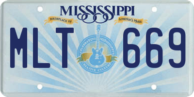 MS license plate MLT669