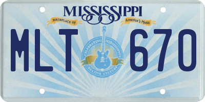 MS license plate MLT670