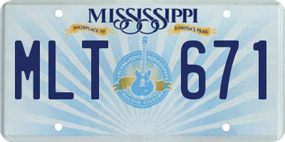 MS license plate MLT671