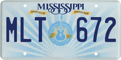 MS license plate MLT672