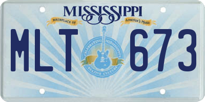 MS license plate MLT673