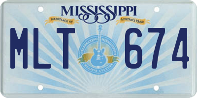MS license plate MLT674