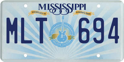 MS license plate MLT694