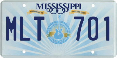 MS license plate MLT701