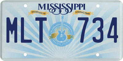 MS license plate MLT734