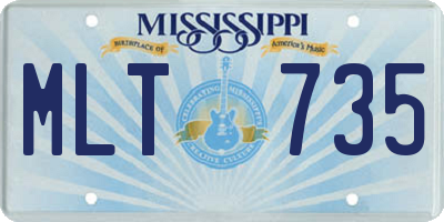 MS license plate MLT735