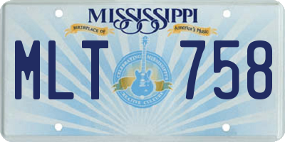 MS license plate MLT758