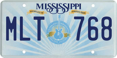 MS license plate MLT768