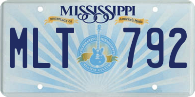 MS license plate MLT792