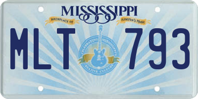 MS license plate MLT793