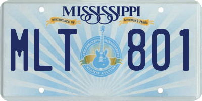 MS license plate MLT801