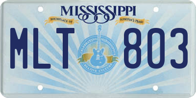 MS license plate MLT803