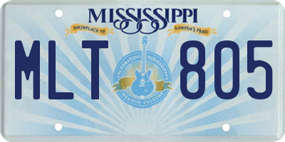 MS license plate MLT805