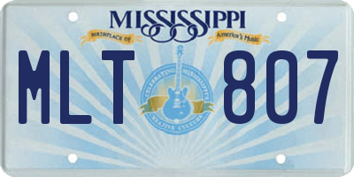 MS license plate MLT807