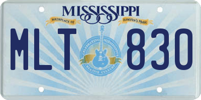 MS license plate MLT830