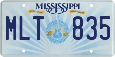 MS license plate MLT835