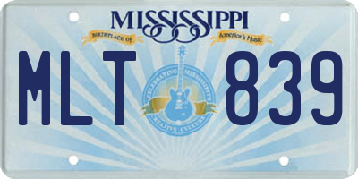 MS license plate MLT839
