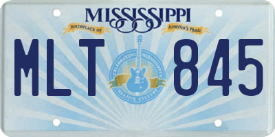 MS license plate MLT845