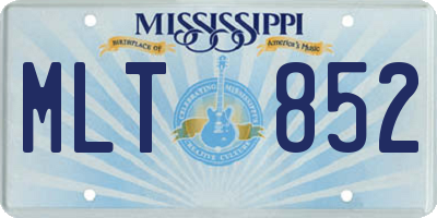 MS license plate MLT852