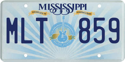 MS license plate MLT859