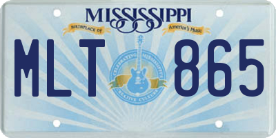 MS license plate MLT865