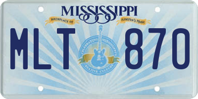 MS license plate MLT870