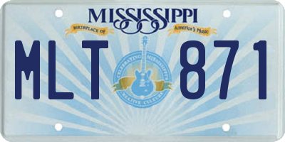 MS license plate MLT871