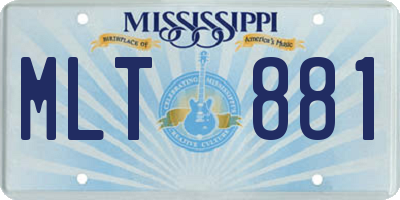 MS license plate MLT881