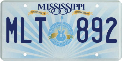 MS license plate MLT892