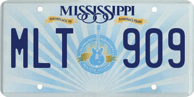 MS license plate MLT909