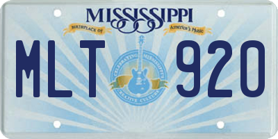 MS license plate MLT920