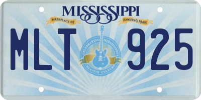 MS license plate MLT925