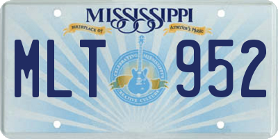 MS license plate MLT952