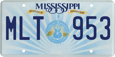 MS license plate MLT953