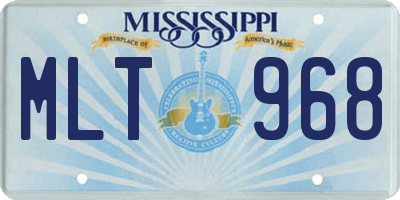 MS license plate MLT968