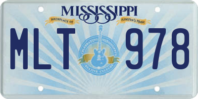 MS license plate MLT978