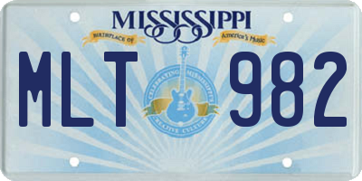 MS license plate MLT982