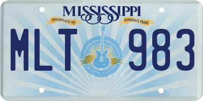 MS license plate MLT983