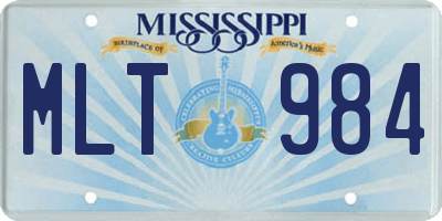 MS license plate MLT984