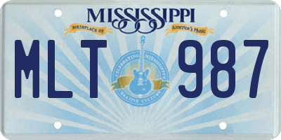MS license plate MLT987