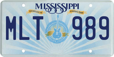 MS license plate MLT989