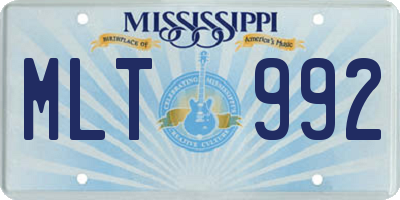 MS license plate MLT992
