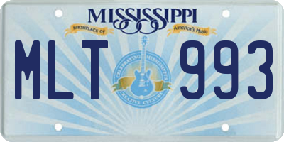 MS license plate MLT993