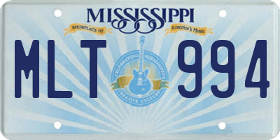 MS license plate MLT994